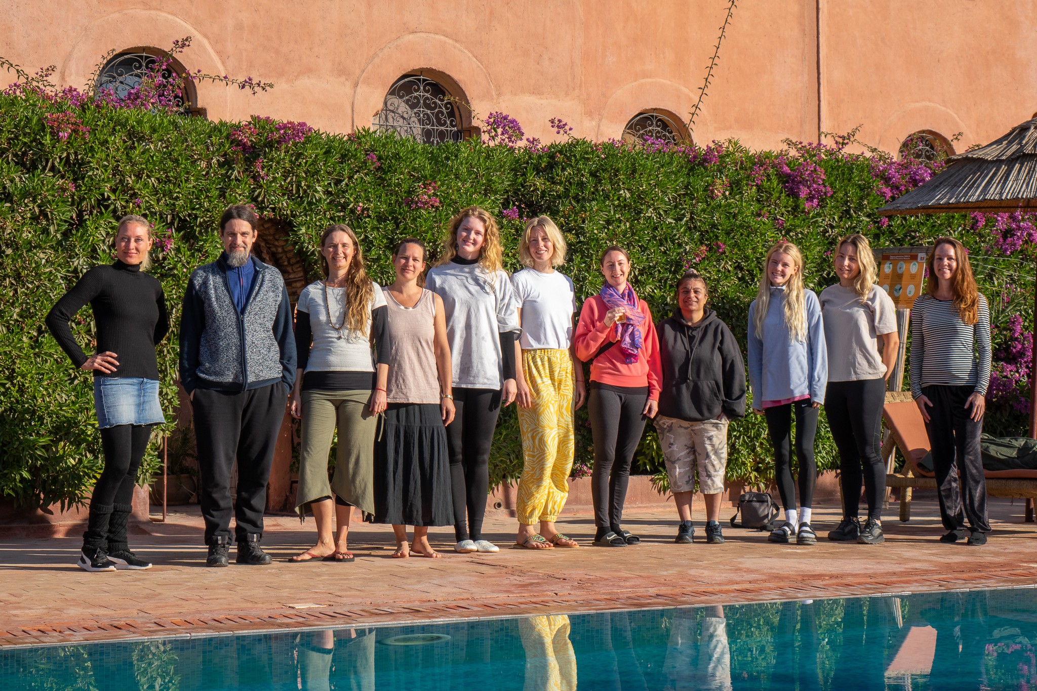 gruppe på yoga retreat Marokko